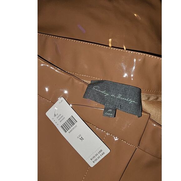 NWT Anthropologie Sunday in Brooklyn Faux Leather Midi Skirt $130 MEDIUM Bronze - Picture 6 of 6